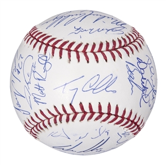 2015 New York Mets Team Signed OML Manfred World Series Baseball With 29 Signatures Including Wright, deGrom & Colon (PSA/DNA)